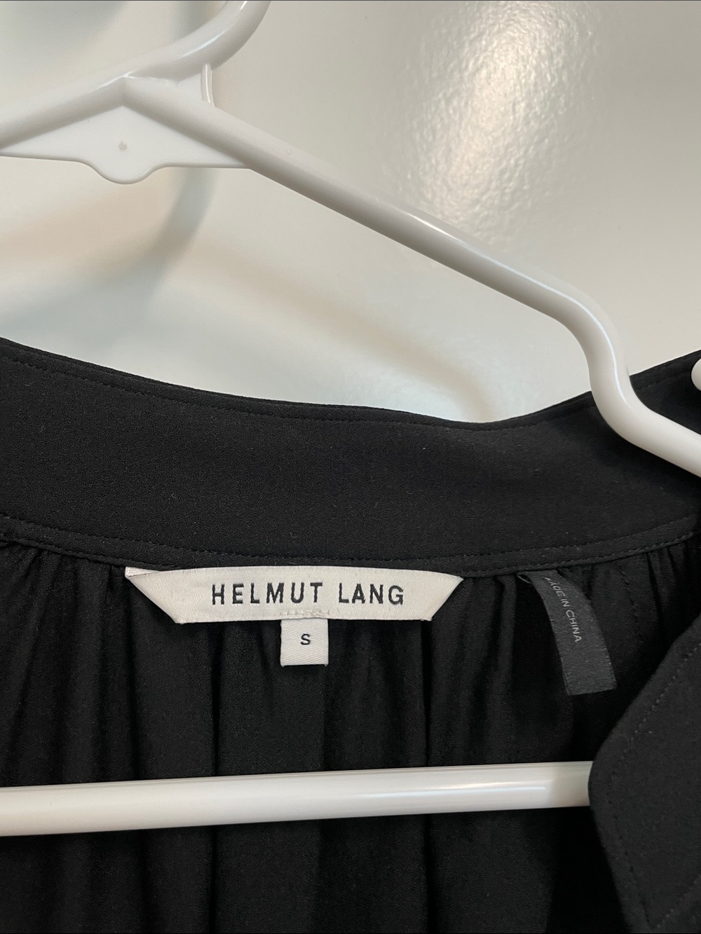 Helmut Lang Black Draped Long-Sleeve Blouse - Picture 2 of 5